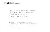 Admissions Decision-Making Models: How U.S. Institutions of Higher