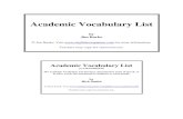 Academic Vocabulary List - Jim Burke: English Companion