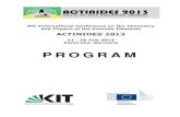 Conference program Actinides 2013