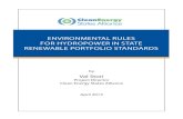 ENVIRONMENTAL RULES FOR HYDROPOWER IN STATE RENEWABLE PORTFOLIO