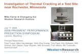 Investigation of Thermal Cracking at a Test Site near Rochester