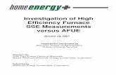 Investigation of High Efficiency Furnace SSE Measurements versus AFUE