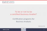 To be or not to be a certified Business Analist? - DREAM
