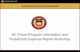 BC Travel Program Information and PeopleSoft Expense Report Workshop