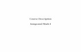 Course Description Integrated Math I