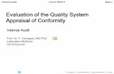 Evaluation of the Quality System Appraisal of Conformity