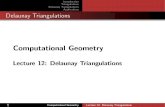 Lecture 12: Delaunay Triangulations - Department of Information