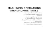 MACHINING OPERATIONS AND MACHINE TOOLS - College of Engineering