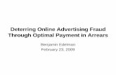 Deterring Online Advertising Fraud Through Optimal Payment in Arrears