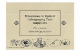 Milestones in Optical Lithography Tool Suppliers
