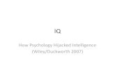 How Psychology Hijacked Intelligence (Wiley/Duckworth 2007)