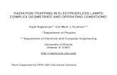 RADIATION TRAPPING IN ELECTRODELESS LAMPS: COMPLEX GEOMETRIES AND
