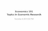 Economics 191 Topics in Economic Research
