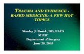 TRAUMA AND EVIDENCE - BASED MEDICINE: A FEW HOT TOPICS