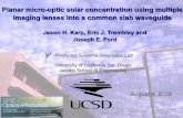 Planar micro-optic solar concentration using multiple UCSD
