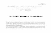 Personal History Statement - NCDOJ