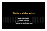 Statistical Genetics - University of Colorado Boulder
