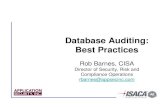 Database Auditing: Best Practices - ISACA San Francisco Home Page