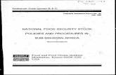 NATIONAL FOOD SECURITY STOCK POLICIES AND PROCEDURES INv SUB