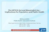 The HITECH Act and Meaningful Use â€“ Implications for Population