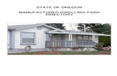 STATE OF OREGON MANUFACTURED DWELLING PARK DIRECTORY