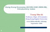 Hong Kong Economy (ECON 2150 2008-09): Introductory notes