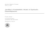 Jurafskyâ€™s Probabilistic Model of Syntactic Disambiguation