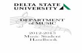 DEPARTMENT of MUSIC 2012-2013 Music Student Handbook
