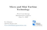 Micro and Mini Turbine Technology - Distributed generation