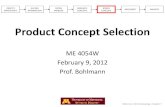 Product Concept Selection - U of M: Department of Mechanical
