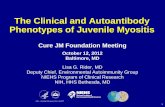The Clinical and Autoantibody Phenotypes of Juvenile Myositis