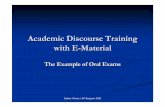 Academic Discourse Training with E-Material