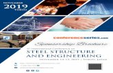 November 2019 · Sponsorship Brochure STEEL STRUCTURE AND ENGINEERING 6th International Conference on November 14-15, 2019 | Tokyo, Japan November Tokyo 2019 • Two Corporate Sponsored