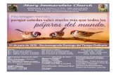 Mary Immaculate Church · 2020. 6. 24. · Charlas Pre bautismales: Martes de 6:00 pm‐ 9:00 PM Clergy: Rev. Abel Loera, Pastor Rev. Walter Paredes, Associate Rev. Alberto Chavez,