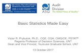 Basic Statistics Made Easy - Excellence Through Quality | ASQrube.asq.org/audit/2017/10/auditing/basic-statistics... · 2017. 12. 1. · Basic Statistics Made Easy Victor R. Prybutok,