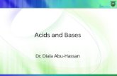 Acids and Bases · 2021. 7. 24. · Equivalents (acids/bases and ions) When it comes to acids, bases and ions, it is useful to think of them as equivalents. 1 equivalent of a strong