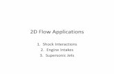 2D Flow Applications - Virginia Techdevenpor/aoe3114/15 - 2D Flow...Shock Interactions 2. Engine Intakes 3. Supersonic Jets 1. Shock fl β B 1 3 β C Re ection βA δ=12o 2 3 M 1 =6