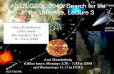 ASTR/GEOL-2040: Search for life in the Universe, Lecture 3lcd-axbr9098/teach/ASTR_2040/lectures/...ASTR/GEOL-2040: Search for life in the Universe, Lecture 3 Axel Brandenburg (Office