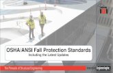 OSHA/ANSI Fall Protection Standards · 2021. 1. 28. · •ANSI/ASSE Z359 Fall Protection Standards (Voluntary) •IWCA I14.1 Window Cleaning Safety (Withdrawn) •ASME A120.1 Safety