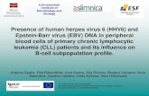 Presence of human herpes virus 6 (HHV6) and Epstein-Barr virus … · 2017. 5. 16. · Presence of human herpes virus 6 (HHV6) and Epstein-Barr virus (EBV) DNA in peripheral blood
