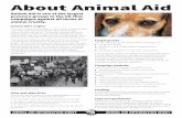 About Animal Aid · 2019. 7. 24. · Animal Aid’s origins The story of Animal Aid began in 1977, when schoolteacher Jean Pink read a book by philosopher Peter Singer called ‘Animal