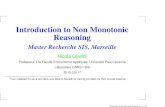 Introduction to Non Monotonic Reasoning...Introduction to Non Monotonic Reasoning Master Recherche SIS, Marseille Nicola Olivetti Professeur a la Facult` e Econonomie Appliqu´ ee,