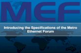Introducing the Specifications of the Metro Ethernet Forum · 2020. 10. 20. · 7 MEF 3 TDM Circuit Emulation • Support Traditional PDH/SONET/SDH hand-offs to existing customer