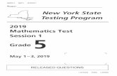 2019 Grade 5 Mathematics Released Questions...4 Multiple Choice C 1 CCSS.Math.Content.4.NF.C.6 Number and Operations in Base Ten 0.69 13 Multiple Choice D 1 CCSS.Math.Content.5.NF.B.4b