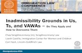 Inadmissibility Grounds in Us, Ts, and VAWAs Do They ......• Prior removals →reinstatement of removal • Explore the U visa option! A. Yes and they file on form I-601. B. Yes
