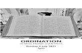 ORDINATION · 2021. 7. 5. · Jeremiah 31: 31–34 (NRSV) A reading from the Book of Jeremiah. The days are surely coming, says the Lord, when I will make a new covenant with the