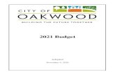 City of Oakwood, Georgia - 2021 Budget...City of Oakwood, Georgia 2021 Hotel Motel Tax Fund Adopted Budget Account Account Name 2018 Actuals 2019 Actuals 2020 Budget 2020 Projected