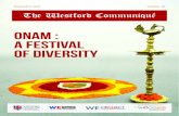 Onam : A Festival of diversity · Onam : A Festival of diversity. Dear Readers, The theme for the month is embracing diversity and promoting inclusive education platforms. Westford