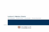 Lecture 2: Markov Chains - University of Cambridge€¦ · Lecture 2: Markov Chains 13. Uniqueness of the Stationary Distribution Let P be ﬁnite, irreducible M.C., then there is