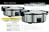 Rice Cookers - Hamilton Beach · 2018. 9. 26. · Rice Cookers 37540 / 37540-CE 37560R / 37560R-CE 37540 / 37540-CE Commercial Rice Cooker 40Cup Capacity* (9 Liter Capacity) Shifts